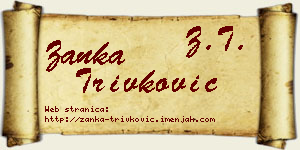 Žanka Trivković vizit kartica